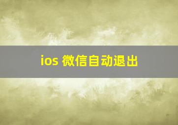 ios 微信自动退出